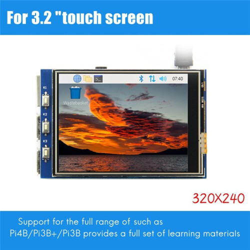 FüR Raspberry Pi 3,2 Zoll Touch Display LCD Raspberry Pi LCD 3B+/4B Multifunktionsdisplay 1