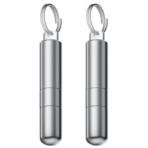 2X Multi-Function SIM Card Ejector & Earphone Cleaning Pen, Aluminum Alloy Keychain with Anti-Lost Hanging Feature