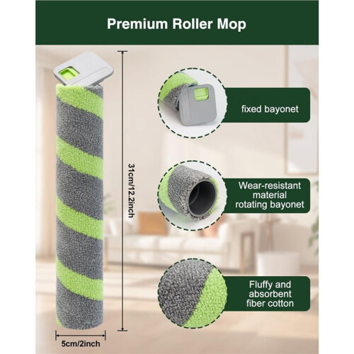 Roller Mop for   Max 705 Combo/Max 706 Combo Robotic Vacuum Cleaners, Washable Microfiber Mop Roller 4PCS 2