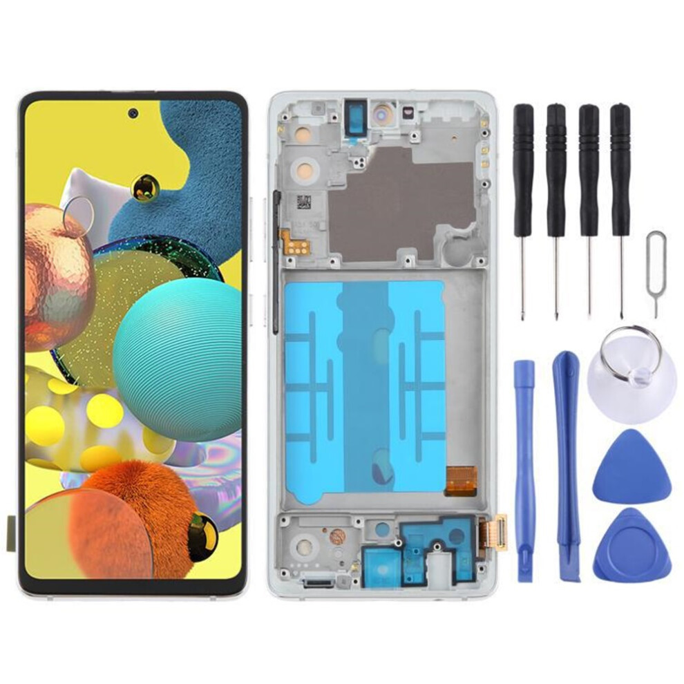 (Silver) For Samsung Galaxy A51 5G Sm-A516 6.43 Inch Oled Lcd With Frame Silver 6963311545247