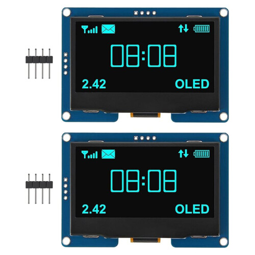 2PCS 2.4" 2.42 Inch 128x64 OLED LCD Display Module SSD1309 4 Pin IIC I2C Serial Interface for   R3  Light