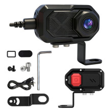 Câmera de Painel para Motocicleta 2K HD com Wi-Fi, DVR, IP66 À Prova D'Água, para Bicicletas Elétricas e Motos