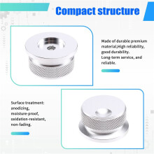 38X20mm All Aluminum Alloy Solid Knob Embossed Potentiometer Audio Amplifier Volume Knob Silver