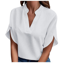 Women's Cold Shoulder Tops Summer Fashion Short Sleeve-White S