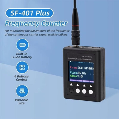 SF401- Portable Frequency Counter with CTCCSS/DCS Decoder 100Mhz-3000Mhz Counting Continuous Wave EU Plug 2