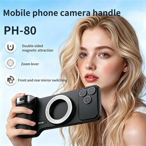 PH-80 Magnetic  Camera Grip with Remote Shutter Remote Control Universal Selfie Stick Stabilizer for Phones