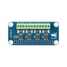 Waveshare 4 Channels Power Monitor HAT for Raspberry Pi Current Voltage and Power Consumption Monitor Built-in ADC I2C Interface