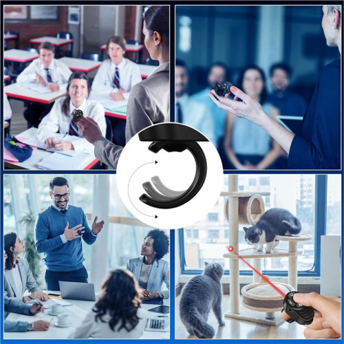 Clicker Wireless per Presentatori con Laser Rosso,  2.4G, Doppia Modalità,  per Dito per PowerPoint, Windows e 2