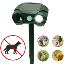 2024Humane Repellente solare a ultrasuoni, livello sonoro 120 dB, funzionamento a energia solare e a batteria, impermeabile, protezione contro cani,