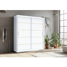 (180CM, WHITE ) LEXUS Gold Sliding Door Wardrobe