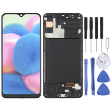 Écran LCD OLED de 6,36 pouces pour Samsung pour Galaxy A30S SM-A307 Ensemble complet de numériseur avec cadre (Noir)