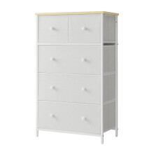 Dresser, 5-Drawer Unit, Steel, Fabric, for Hallway, Living Room, Bedroom, Hallway,Multiple colors