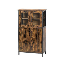 Sideboard, Storage Cabinet, Steel Frame, for Living Room, Kitchen, Rustic Brown