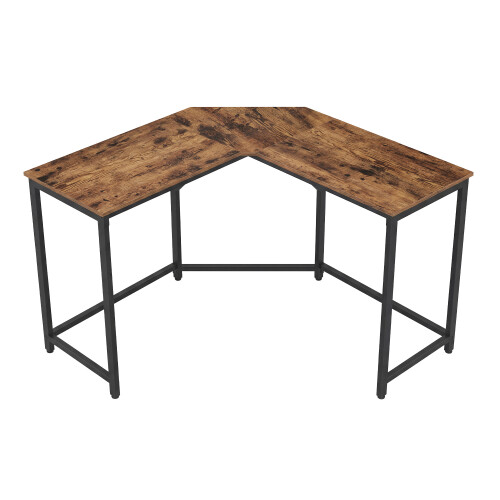 VASAGLE L-Shaped Office Desk, Space-Saving Workstation, Easy Assembly, Computer Table for Home, Brown