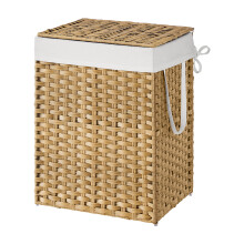 Triple Laundry Hamper with Lid, Removable Machine-Washable Liner Bags, Laundry Basket for Bedroom, Grey