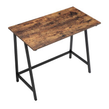 Home Office Table, Steel Frame Desk, Writing Table for Study, Industrial Style, Easy Assembly, Brown and Black