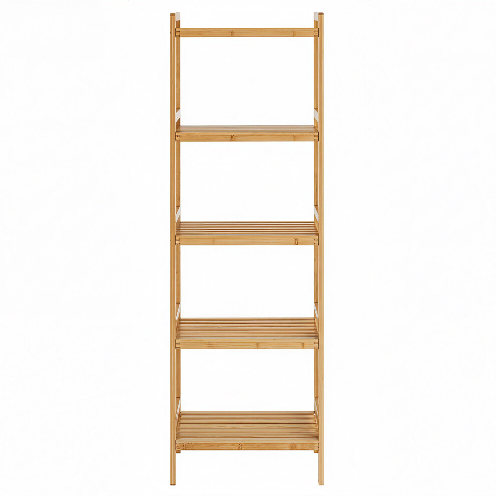 Songmics 5-Tier Bamboo Storage Rack For Bathroom, Kitchen, Bedroom, 31.5 X 45 X 142 Cm