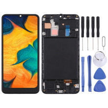 TFT LCD Screen for Samsung for Galaxy A30 Digitizer Full Assembly with Frame (Black)