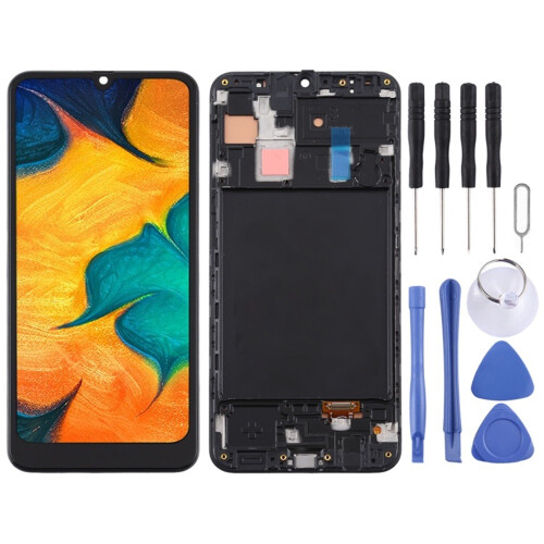 TFT LCD Screen for Samsung for Galaxy A30 Digitizer Full Assembly with Frame (Black)