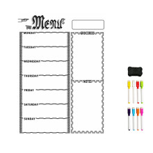 A3 Lavagna Magnetica per Frigorifero Da Cucina Frigorifero Multiuso Calendario Settimanale con Lavagna Bianca per La Pianificazione Dei Menu con 8