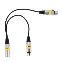 30Cm 3Pin Xlr Male to 2 Xlr Female Audio Extension Cable Y Splitter for Mic Mixer Recorder Dj Cable