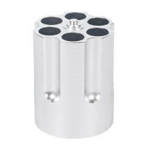 Cylinder Pen Holder Revolver Pen Holder with 6 Slots Pen Pencil Holder Cylinder Design Heavy Duty Non-Slip Aluminum Office Decoration