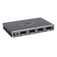 2-Port -Kompatibler KVM-, 4K 60Hz USB-Tastatur-, Maus- und Druckerfreigabe, Dual-PC-zu-1-Monitor für Gaming und Büro