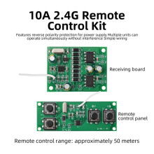 4-Channel 2.4G Wireless Remote Control Board Kit for RC Cars Boats 10A High-Current Drive Remote Control Distance 50m