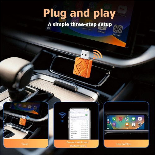 Wireless CarPlay Adapter Supports IOS and Android Enabling Fast Connection Zero-Latency Handfree Calling CarPlay Box