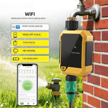 Tuya WiFi Water Timer Inteligentny Zraszacz z Czujnikiem Deszczu, Zdalnie Sterowany System Nawadniania Ogrodu i Trawnika IPX6