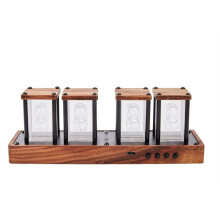 Nixie Tube Clock, Color LED Digital Desktop Clock, Large Display, Suitable for Bedroom Desk Decoration.