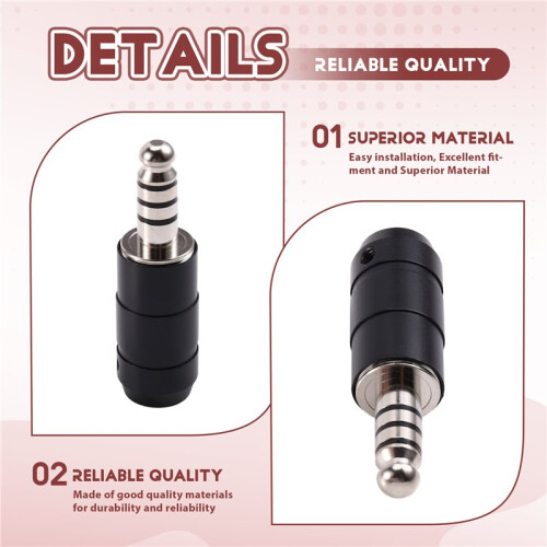 Replacement Helicopter Headset Plug Adapter U-174/U Assemble Type for  David Clark Helicopter Headset Black 2