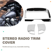 Chrome Gauge Stereo Accent Fairing Trim Cover Dash Panel Kit for Touring Models Electra Street Glide 14-23