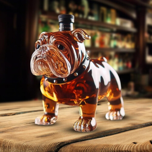 Καράφα Ουίσκι Bulldog | Καράφα για σκύλους, Ποτήρια Ουίσκι σε σχήμα Bulldog 1