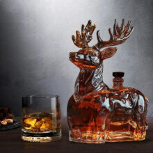 Bottiglia di whisky | Contenitore divertente con cervo da 125 ml | Decanter per alcolici a forma di animale, bottiglia per liquori