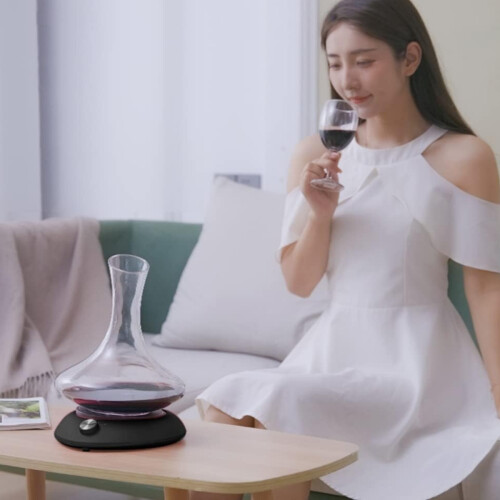 Electric Wine Decanter Quick Sobering Automatic Wine Decanter Aerator Pourer for Bar Kitchen Black 1