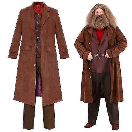 (2XL) Rubeus Hagrid Harry Potter Cosplay Costume Full Set for Adults ...
