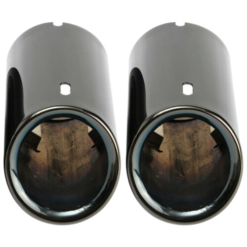 2X Titanium Black Car Exhaust Pipes Tail Tips for  E90 E92 325 328I 3 Series 1