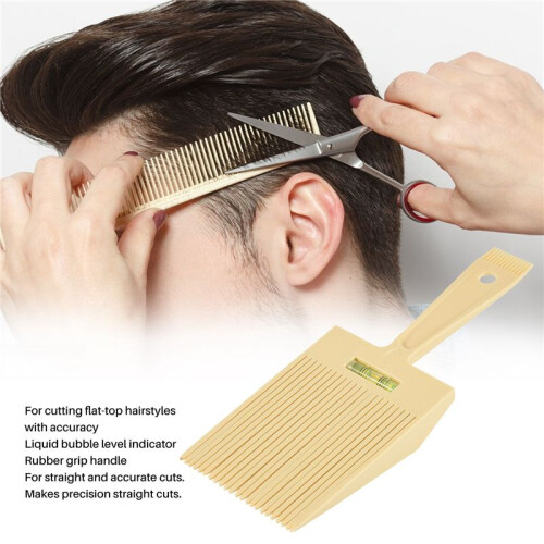 Flat Top Guide Comb with Liquid Bubble Level Flattop Hair Flattopper Beige 2