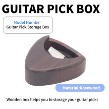 Guitar Pick Box Portable Rose Wood Guitar Pick Storage Musical Instrument Accessories for String Instrument