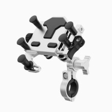 Handyhalterung für Motorräder aus Aluminiumlegierung [Doppelter Vibrationsdämpfer] [Metall-Verstellarm] Motorradlenkerzubehör.