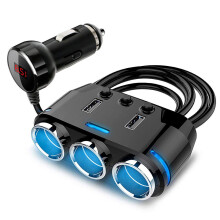 Adattatore per accendisigari per dispositivi auto, caricabatterie multiporta con funzione di ricarica rapida, interruttori indipendenti per un