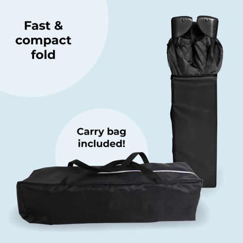 My Babiie MBTC1 Travel Cot - Black Quilted 2