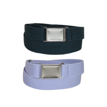 CTM Plus Size Elastic Belt with Magnetic No Show Flat Buckle (Pack of 2 colours)