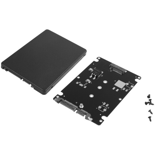 Black B + M key Socket 2 M.2 NGFF () SSD to 2.5  Adapter Card with Case 1