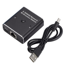 Gigabit Network RJ45 Network Port 2 in 1 Out Network Cable Sharer Plug-Free Network Splitter Ethernet Adapter