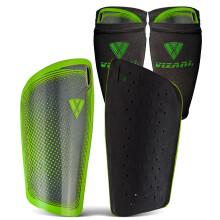 (M, Green/Grey) Parastinchi da calcio Vizari Atletico Slip-In: protezione leggera, resistente e confortevole per uomini, donne, ragazzi e bambini.
