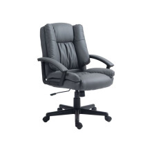 Office chair, computer desk and chair set, mid-back executive chair, with height adjustment and swivel casters, dark gray