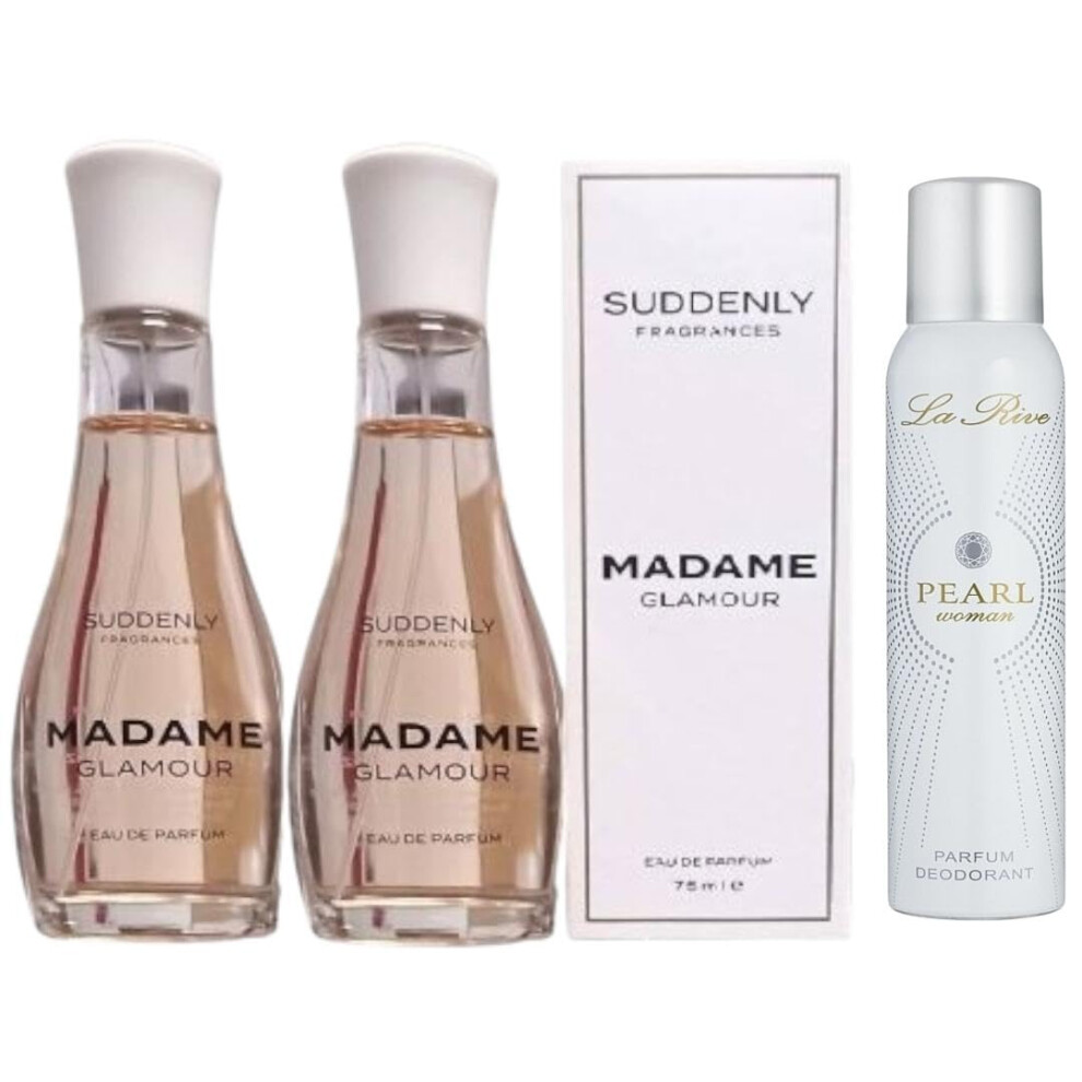 Pousutong Suddenly Woman Diamonds Madame Glamour Perfume Eau De Parfum Smell Madame Glamour ( Pack Of 2X75) Made In Germany