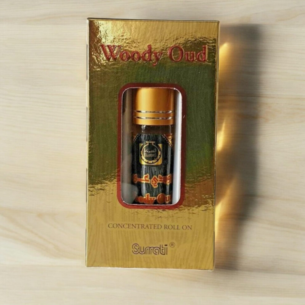 Musk Al-Jannah Black/Golden 6Ml Concentrated Perfume Oil, Attar, Long Lasting | Oud | Ehsas Al Arabia | Sand | Jameela | Jood Al Layl | Kalimat (Woody Wood)